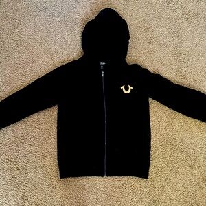 black true religion hoodie